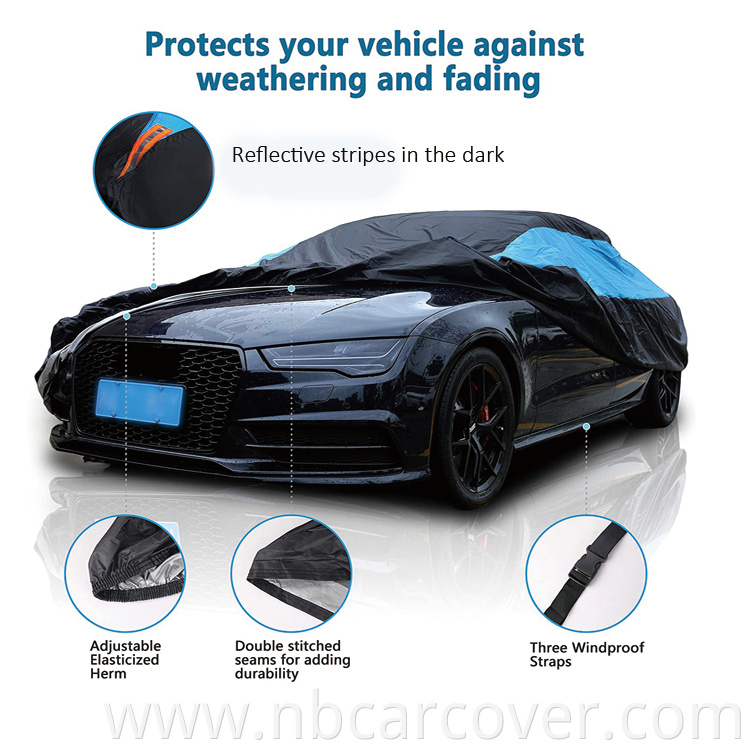 Wholesale price lockable sun proof snow waterproof rain protective automatic plastic car cover